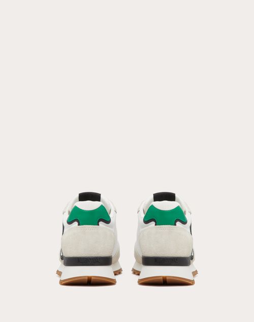 Valentino Garavani - Vlogo Pace Low-top Sneaker In Split Leather, Fabric And Calf Leather - White/green - Man - Man View All