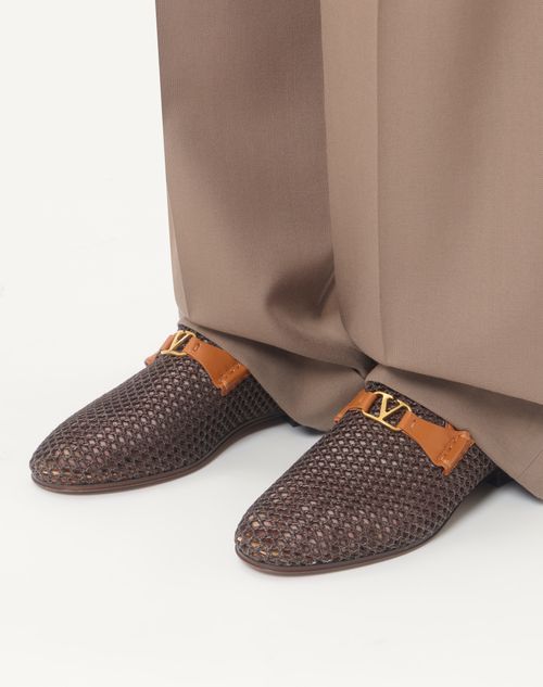 Valentino Garavani - Wolfe Loafer In Woven Raffia - Brown - Man - Loafers And Driver