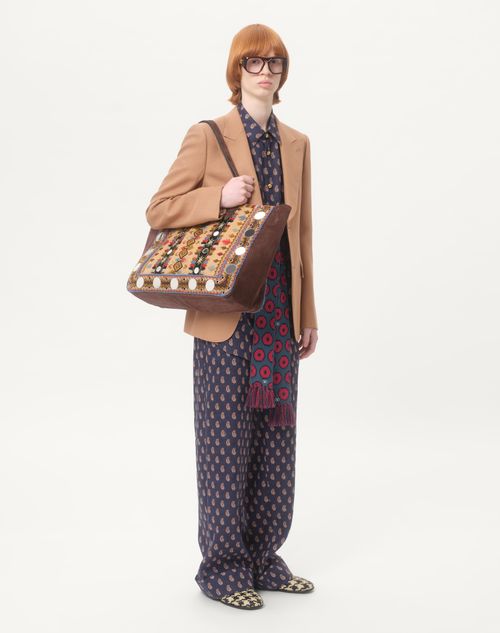 Valentino - Lightweight Cuffed Linen Trousers With Voyage Imaginaire Print - Navy/cream/red - Man - Trousers And Shorts