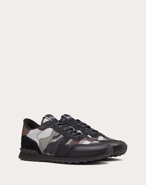 Valentino Garavani - Camouflage Rockrunner Sneaker - Grey/black - Man - Man Shoes Sale