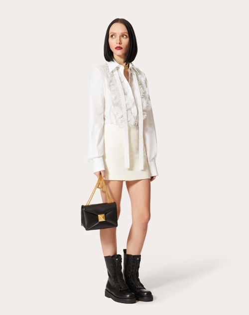 Valentino - Embroidered Cotton Poplin Shirt - Optic White - Woman - Woman Sale