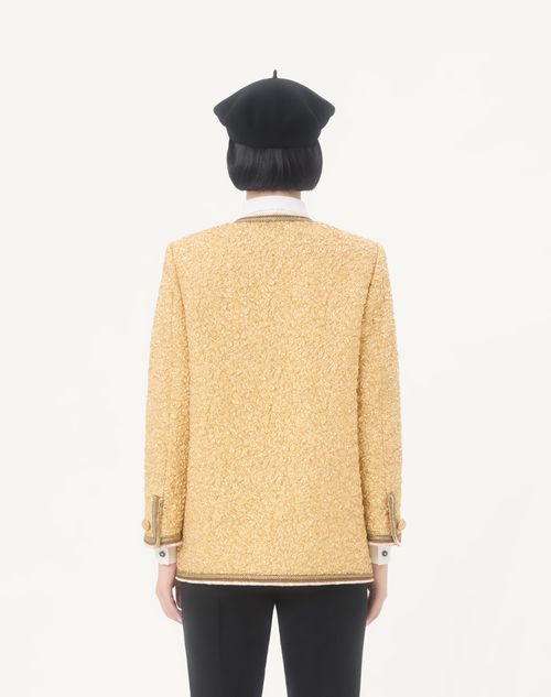 Valentino - Jacquard Cloque Caban - Gold - Woman - Jackets And Blazers