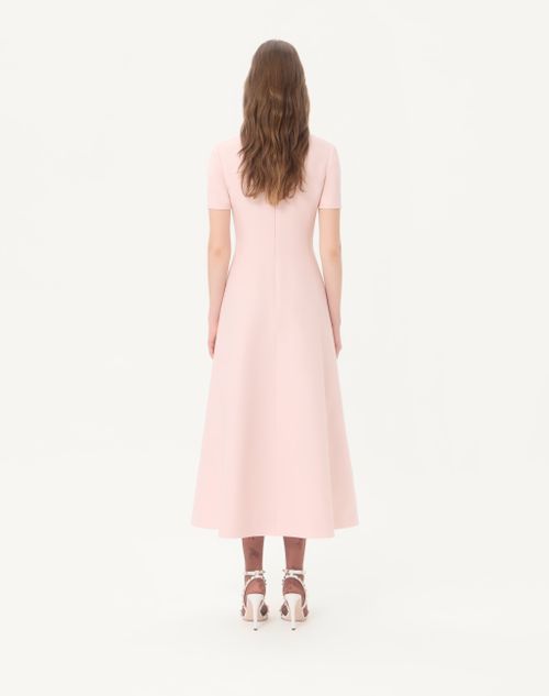 Valentino - Crepe Couture Embroidered Midi Dress - Pink/silver - Woman - Dresses