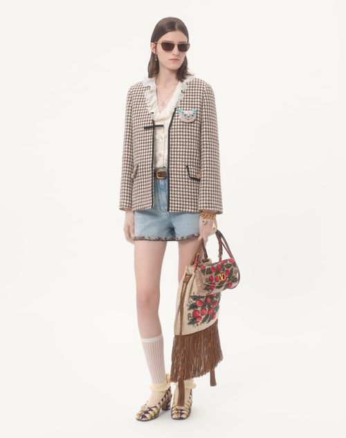 Valentino - Embroidered Denim Shorts - Light Denim - Woman - Denim