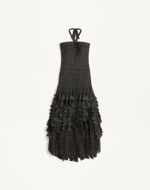 Valentino - Long Dress In Plusdepois Print Chiffon - Black/birch - Woman - Gowns