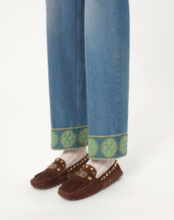 Valentino Garavani Brown Split-leather Plaster Caster Loafers