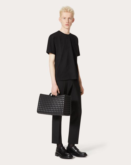 Valentino Garavani - Le Troisieme Rubber Shopping Bag - Black - Man - Bags
