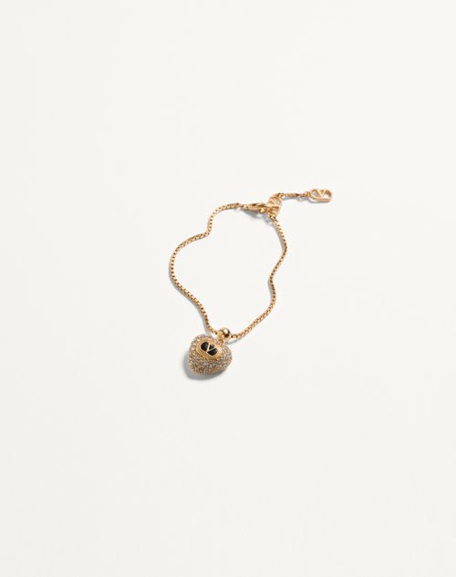 Valentino Garavani - Coeur Royal Bracelet In Metal, Enamel And Swarovski® Crystals - Gold/crystal - Woman - Jewellery