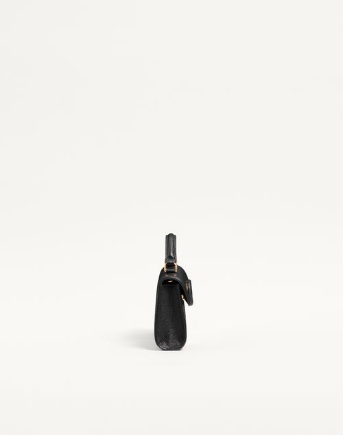 Valentino Garavani - Valentino Garavani Vsling Mini Handbag In Grainy Calfskin - Black - Woman - Top Handle Bags