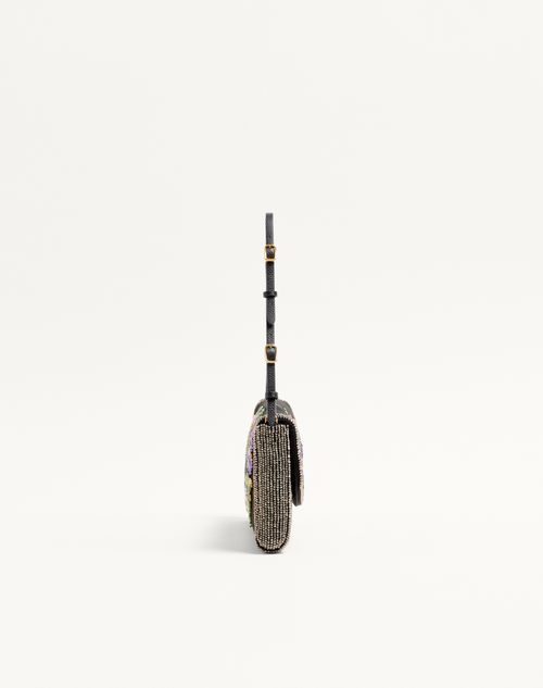 Valentino Garavani - Borsa A Spalla Piccola Valentino Garavani Devain Ricamata - Nero/multicolor - Donna - Borse