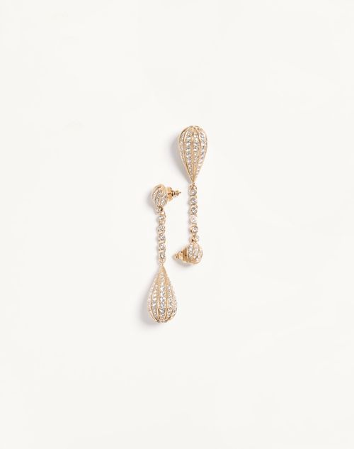 Valentino Garavani - Poetique Des Gouttes Earrings In Metal And Swarovski® Crystals - Gold/crystal - Woman - Fashion Jewelry