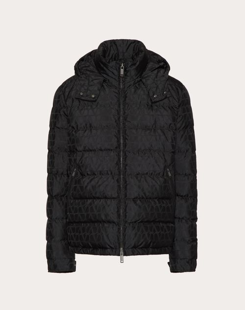 Valentino - Nylon Down Jacket With Toile Iconographe Pattern - Black - Man - All About Logo