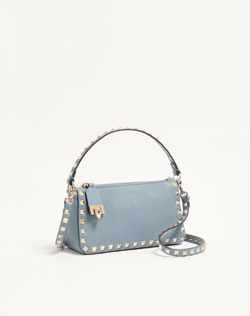 Valentino Garavani - Small Rockstud Grainy Calfskin Crossbody Bag - Stone - Woman - Shoulder Bags
