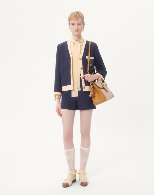 Valentino - Camisa De Crepe De Chine - Abedul - Mujer - Shelf - Wrtw - Cherryfic, Betulla, Pastel Ribbon Tweed W1