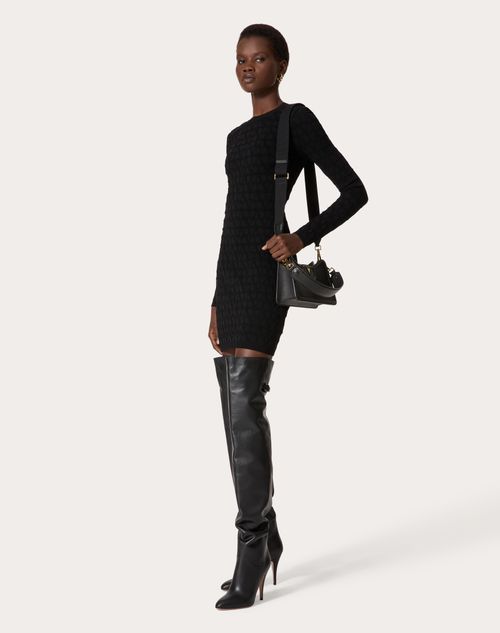 Valentino - Vestido De Stretched Viscose Toile Iconographe - Negro - Mujer - Rebajas Ready To Wear Para Mujer