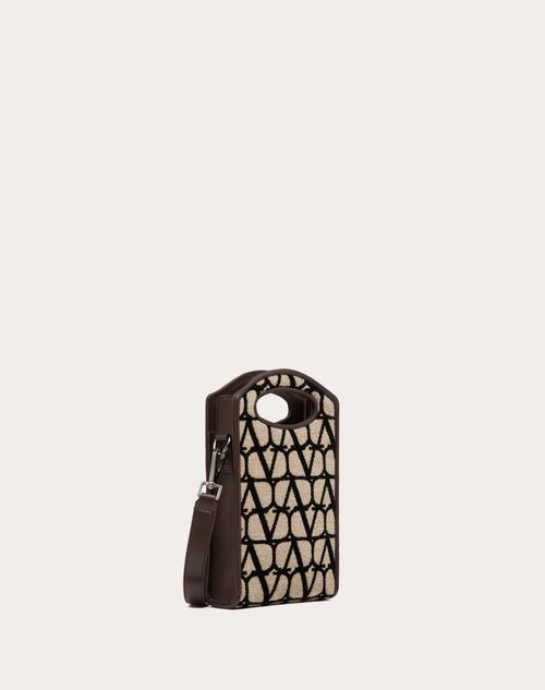 Valentino Garavani - Mini Crossbody Bag With Toile Iconographe Print And Leather Details - Beige/black - Man - Bags