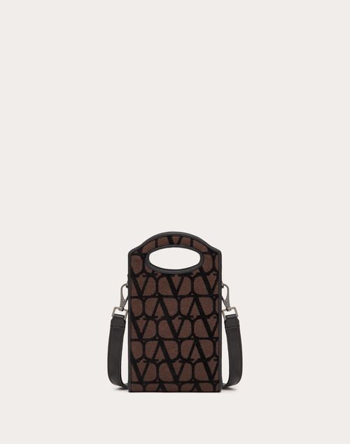 Valentino Garavani - Mini Crossbody Bag With Toile Iconographe Print And Leather Details - Fondantblack - Man - Bags
