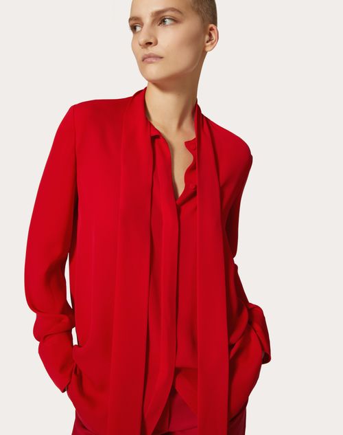 Georgette Blouse for Woman in Red | Valentino US