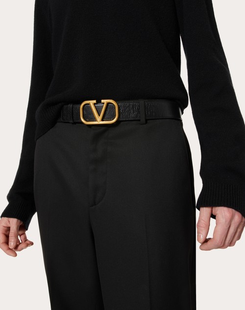 Valentino Valentino Garavani VLogo buckle belt - Black