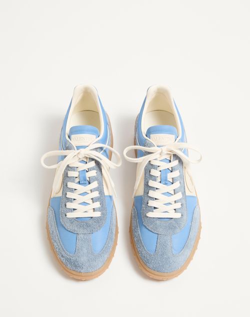 Upvillage Low Top Sneaker In Crust Leather And Nylon for Man Upvillage Low Top Sneaker In Crust Leather And Nylon for Man