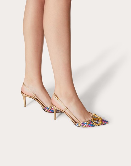 VALENTINO GARAVANI - Vlogo Signature Toile Iconographe Slingback Pumps