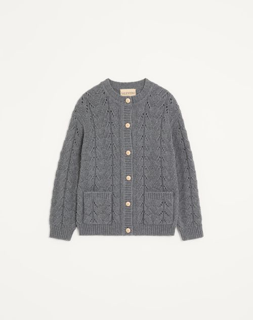 Valentino - Valentino Wool And Cashmere Cardigan - Grey - Woman - Knitwear