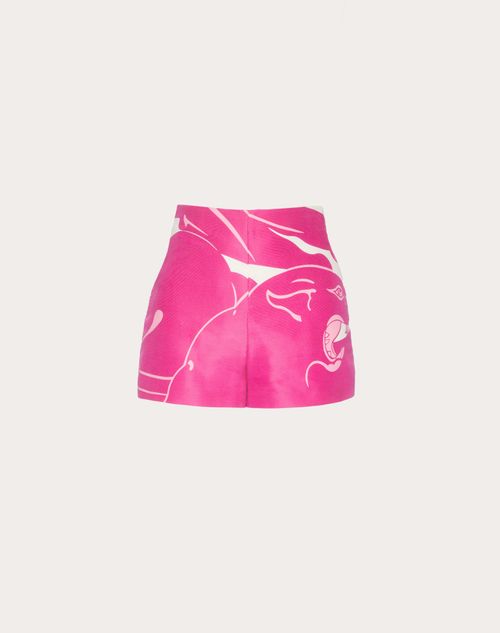 Faille Panther Shorts for Woman in Pink Pp white Valentino LT