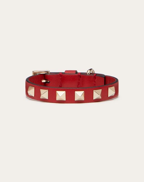 Valentino Garavani - Valentino Garavani Rockstud Pet Collar 12 Mm - Rosso Valentino - Woman - Pet Accessories