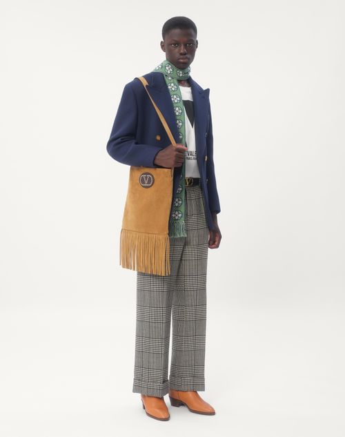 Valentino - Veste Croisée En Laine Double - Indigo - Homme - Manteaux Et Blazers