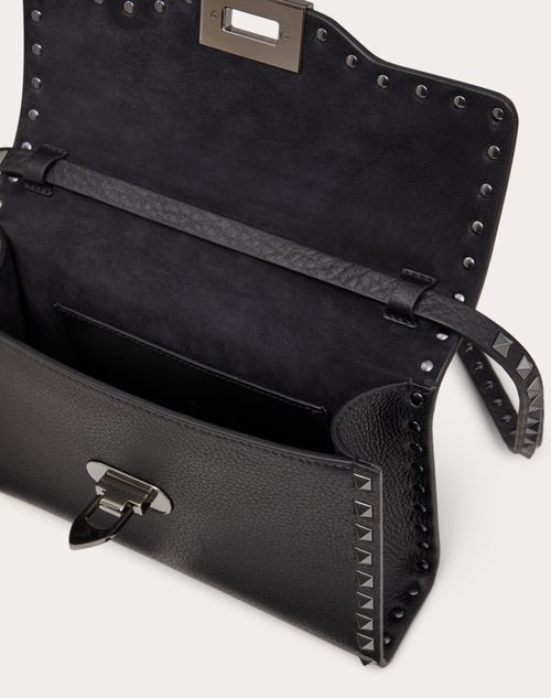 Small Rockstud Grainy Calfskin Crossbody Bag for Woman in Small Rockstud Grainy Calfskin Crossbody Bag for Woman in