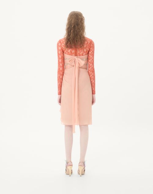 Valentino - Crepponne Chiffon Dress - Swirl Pink/gold - Woman - Dresses