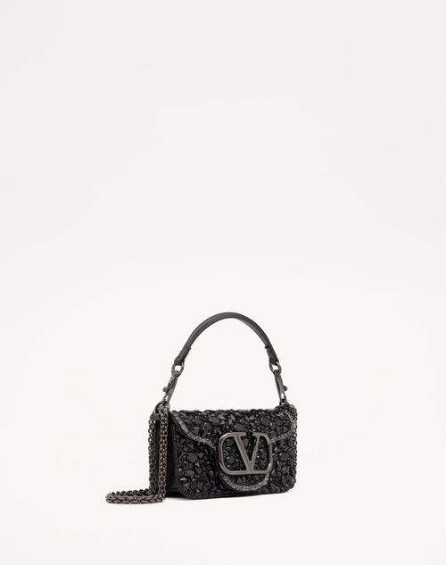 Valentino Garavani - Small Locò Shoulder Bag With Crystals - Black - Woman - Woman