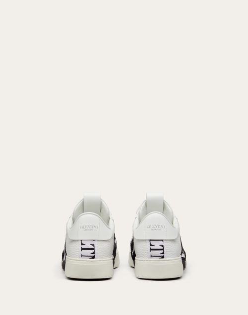 valenti low top vl7n white black calfskin white canvas
