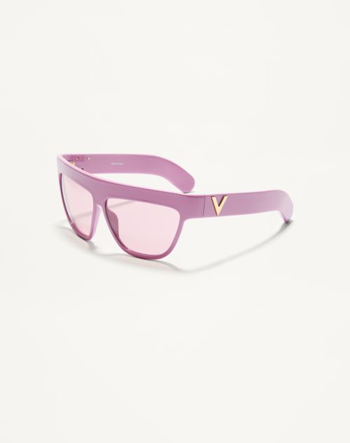 Valentino - Occhiale Geometrico In Acetato - Rosa/rosa - Unisex - Occhiali
