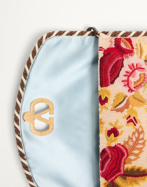 Valentino Garavani - Valentino Garavani Devain Embroidered Small Shoulder Bag - Multicolour - Woman - Shoulder Bags