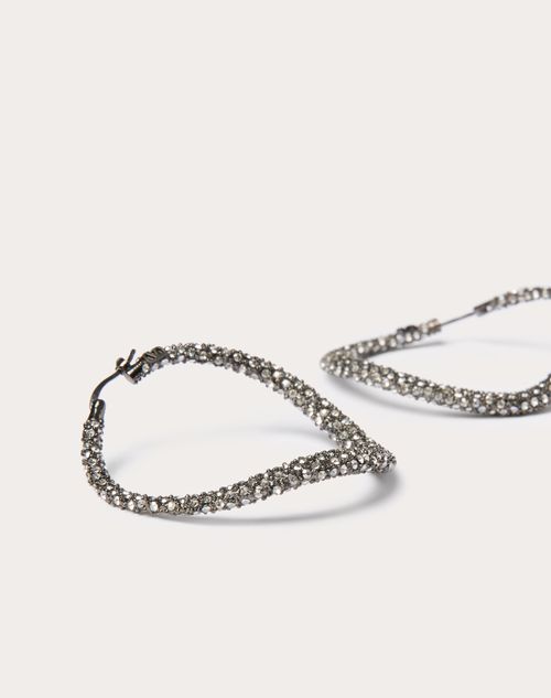 Valentino Garavani - Shadowshine Metal And Swarovski® Crystal Earrings - Ruthenium/crystal - Woman - Jewelry