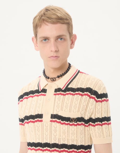 Valentino Garavani - Vlogo Signature Metal Choker With Swarovski® Pearls - Ruthenium - Man - Jewellery