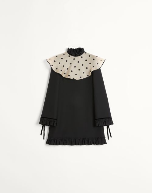 Valentino - Vestido Corto De Crepe Couture - Negro/marfil - Mujer - Vestidos