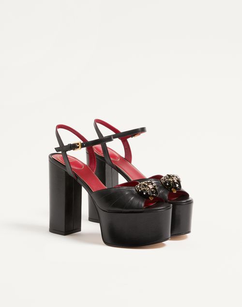 Valentino Garavani - Panthea Platform Sandal In Kidskin Leather 125mm - Black - Woman - Sandals