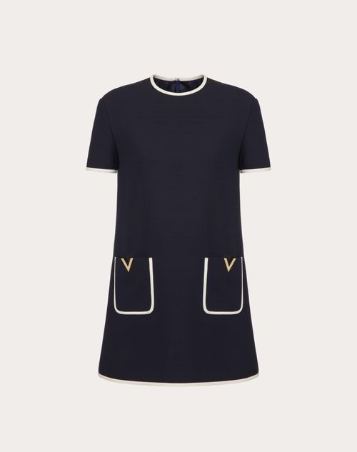 Valentino - クレープクチュール ドレス - ネイビー - 女性 - ドレス