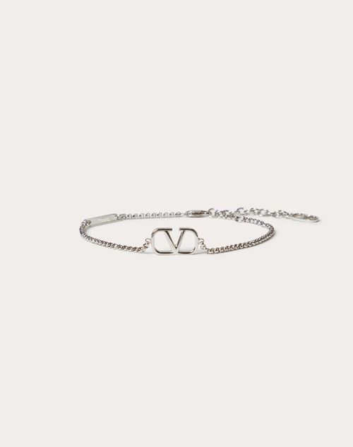 Valentino Garavani - Vlogo Signature Metal Bracelet - Palladium - Man - Jewelry