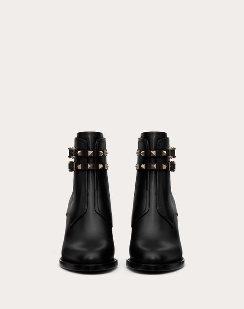 Valentino Garavani - Rockstud Calfskin Ankle Boot 70 Mm - Black - Woman - Boots
