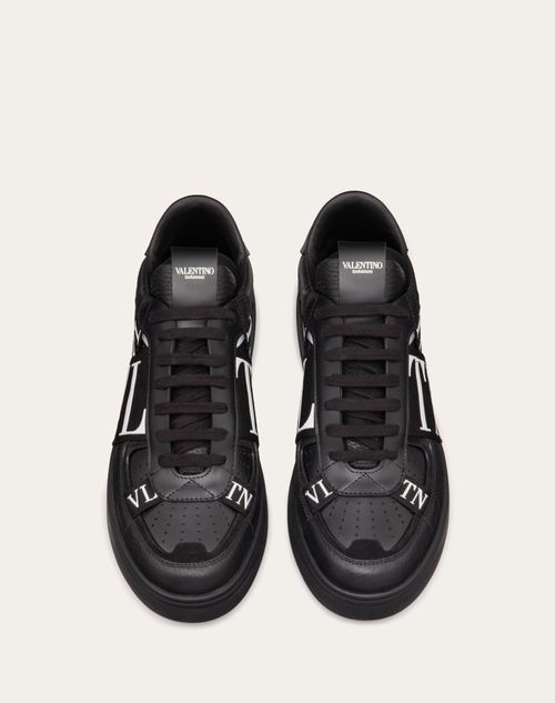 Low top Calfskin Vl7n Sneaker With Bands for Man in Black