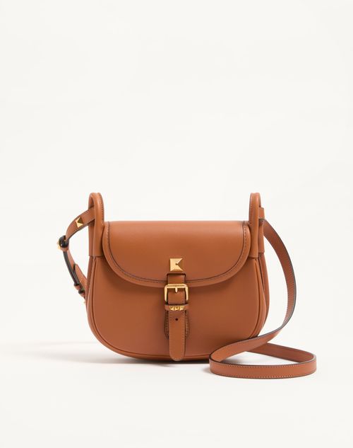 Valentino Garavani - Valentino Garavani Flâneuse Small Leather Shoulder Bag - Hazelnut - Woman - Shoulder Bags