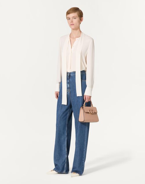 Valentino Garavani - Borsa A Mano Piccola Vsling In Vitello Granato - Rose Cannelle - Donna - Valentino Garavani Vsling