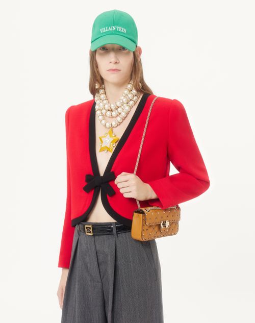 Valentino - Valentino Wool Crepe Jacket - Carmine Red/black - Woman - Jackets And Blazers