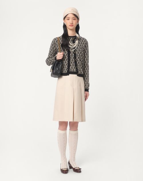 Valentino - Toute La V Jacquard Wool Jumper - Ivory/black - Woman - Knitwear