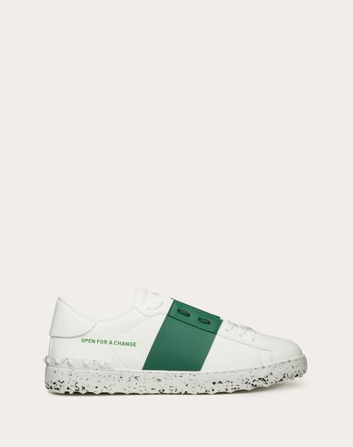 Open For A Change Sneaker In Bio-based Material for Man in White/english  Green | Valentino SA