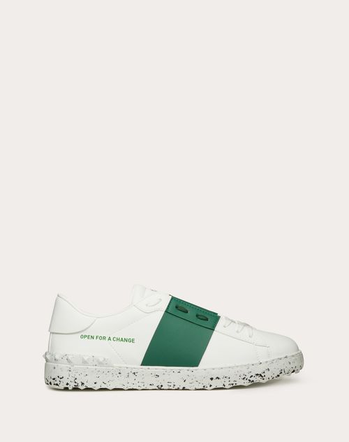 Valentino Garavani - Open For A Change Sneaker Aus Teilweise Biologischem Material - Weiß/english Green - Mann - Open - M Shoes