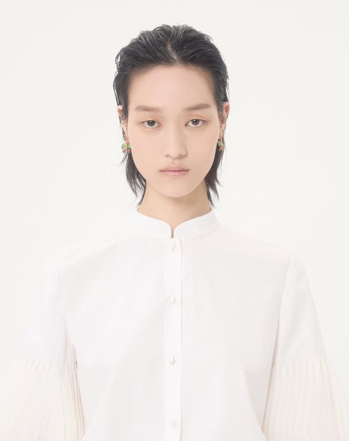 Valentino - Embroidered Cotton Popeline Shirt - White - Woman - Shirts & Tops